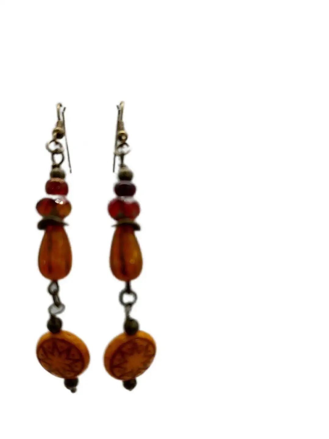 Orange Charm Dangling Earrings