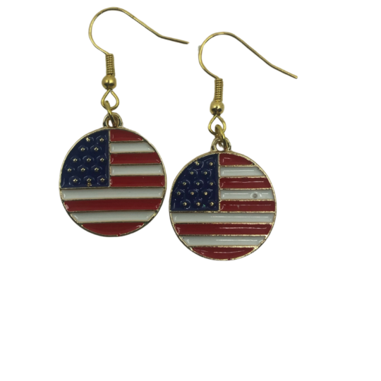 gold cicle 4th of july earrings for women