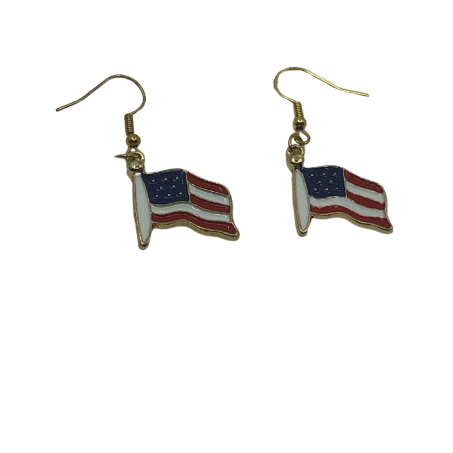 Gold Flag Dangling Earrings