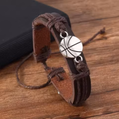 Basketball Leather Wrap Bracelet - Image 5