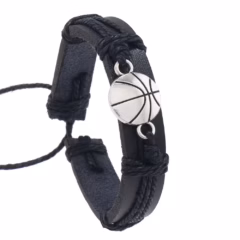 Basketball Leather Wrap Bracelet