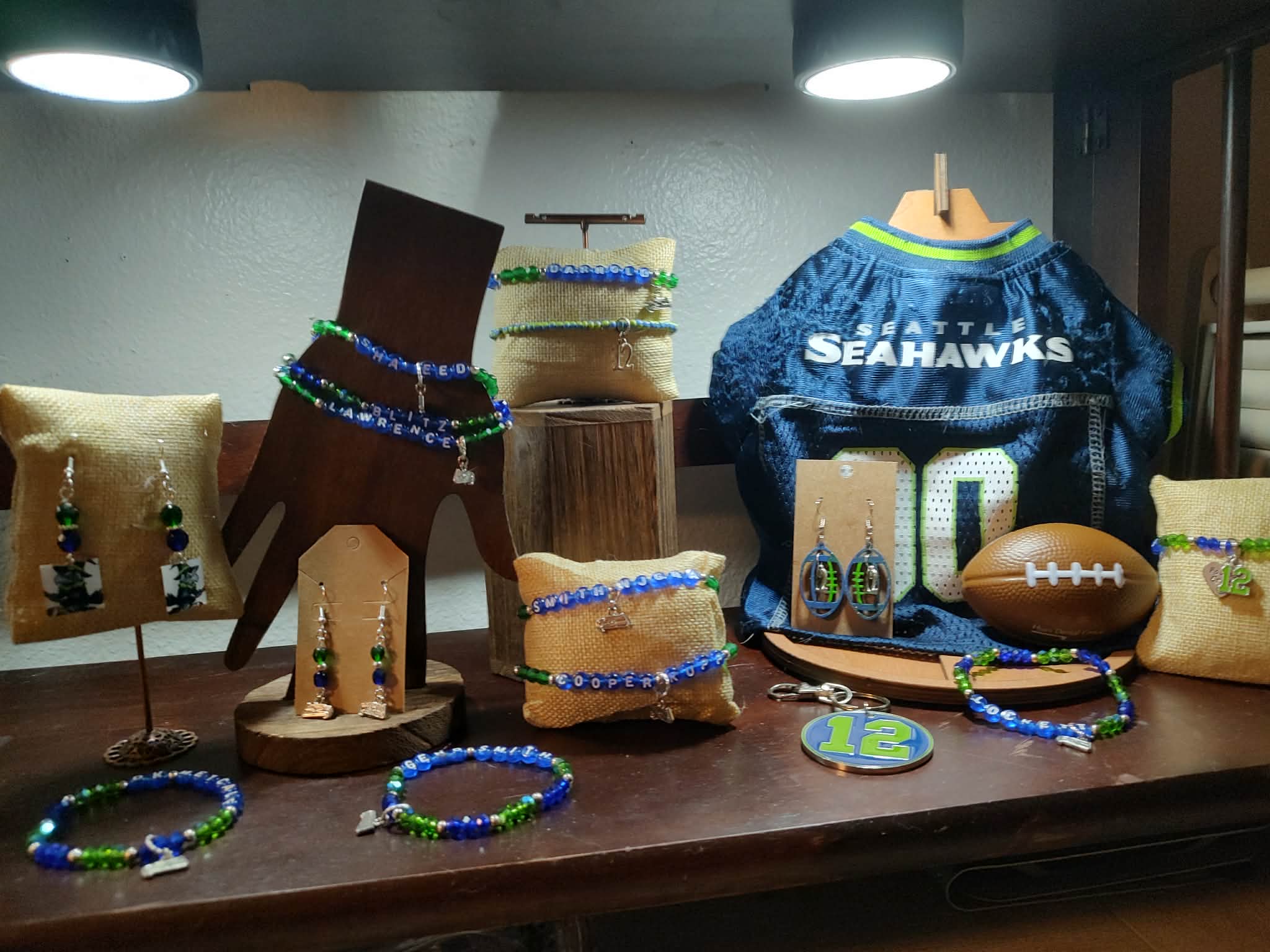 Handmade Game Day Jewelry for Seattle Mariners, Seattle Seahawks, Seattle Kraken, Seattle Sounders, Everett Aquasox, Everett Silvertips