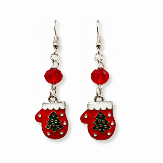 Handmade Christmas Mitten Earrings